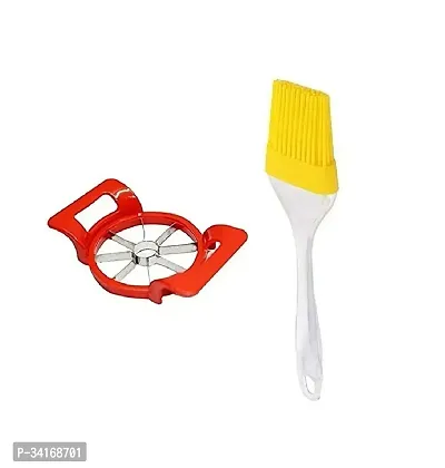 Plastic Apple Cutter Cutter And Silicone Big Oil Brush Only 2 Pcs