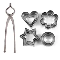 Useful Stainless Steel Pincer And Cookie Cutter with 4 Shape 3 Sizes Heart Round Star And Flower 12 Pieces-Set Of 2-thumb1