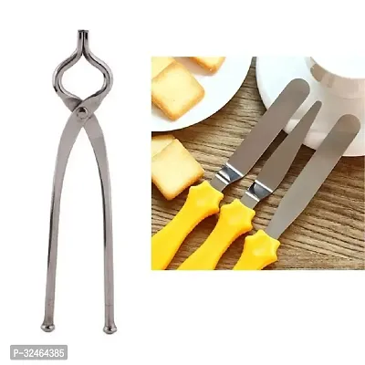 Useful Stainless Steel Pincer And 3 Pieces Baking Knife Set for Icing Frosting Spatula Cake Knives- Set Of 2-thumb2