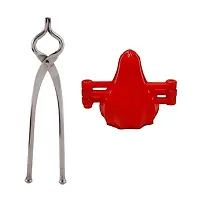 Useful Stainless Steel Pincer And Plastic Modak Mould Sancha Maker-2 Pieces-thumb3