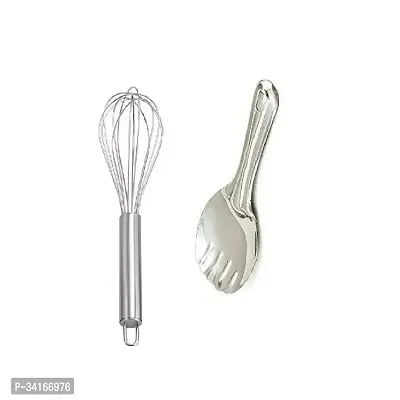 Stainless Steel Egg Beater With Stainless Steel Cooking Rice Palta Pack Of 2-thumb3