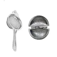 Stainless Steel Tea Strainer With Aluminium Gujiya Mould Pack of 2-thumb1