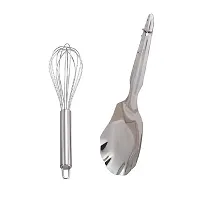 Stainless Steel Egg Beater And Stainless Steel Cooking Rice Palta Panja Pack Of 2-thumb1