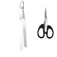 Stainless Steel Chimta/ Tong for Roti  And Multiperpose Small Scissore 2 Pcs-thumb1