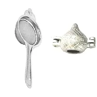 Stainless Steel Tea Strainer With Aluminium Modak Mould Pack of 2-thumb1