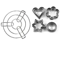 Stainless Steel Kitchen Cooking Pot Steaming Tray Round Cooker Steamer Stand And Stainless Steel Cookie Cutter With 4 Shape 3 Sizes Heart Round Star And Flower 12 Pieces Pack Of 2-thumb3