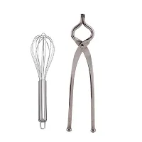 Stainless Steel Egg Beater With Stainless Steel Sansi Pakkad Pinser Pack Of 2-thumb3