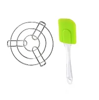 Stainless Steel Kitchen Cooking Pot Steaming Tray Round Cooker Steamer Stand And Silicone Big Spatula Only Pack Of 2-thumb3