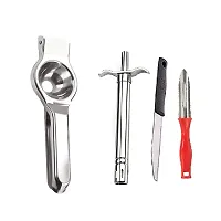 Useful Stainless Steel Lemon Squeezer And Gas Lighter With knife And Plastic Peeler 4 Pieces-thumb2