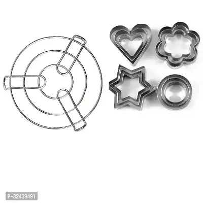 Classic Stainless Steel Kitchen Cooking Pot Steaming Tray And Stainless Steel Cookie Cutter With 4 Shape 3 Sizes Heart Round Star And Flower 12 Pieces Pack Of 2-thumb4