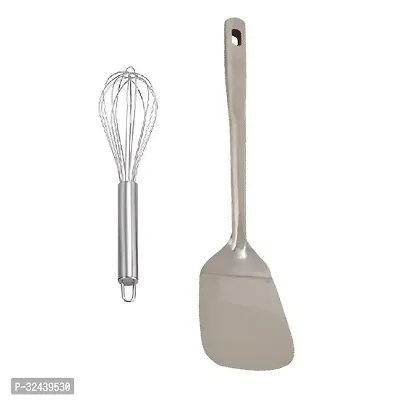 Classic Stainless Steel Egg Beater And Cooking Spoon Strainer Palta With Long Handle Pack Of 2-thumb4