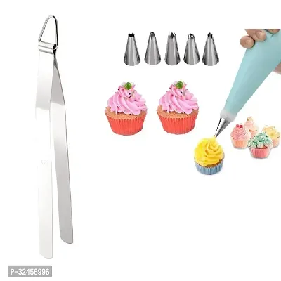 Stainless Steel Chimta/ Tong for Roti  And 6 Pcs Stainless Steel Reusable Washable Cake Nozzle Silicone Icing Piping Cream Pastry Making Bag 2 Pcs-thumb3