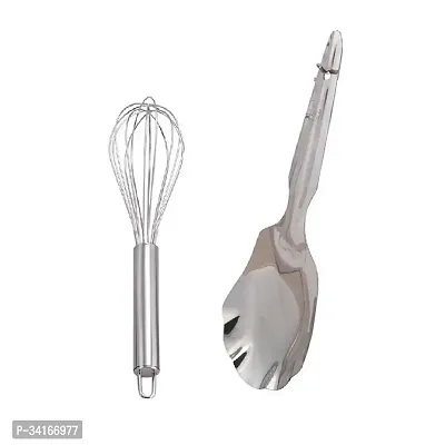 Stainless Steel Egg Beater And Stainless Steel Cooking Rice Palta Panja Pack Of 2-thumb2