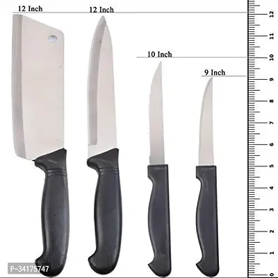 Useful Stainless Steel Standard Kitchen Knives- 4 Pieces with With Chopping Board-5 Pieces-thumb2