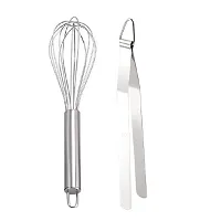 Classic Stainless Steel Egg Beater With Stainless Steel Roti Tong Chimta Pack Of 2-thumb3