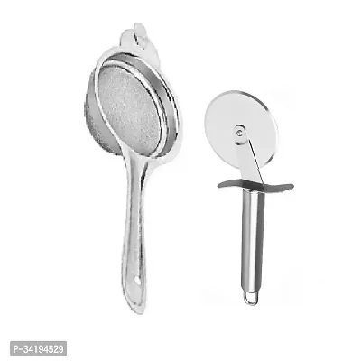 Stainless Steel Tea Strainer With Stainless Steel Pizza Cutter Pack of 2-thumb4