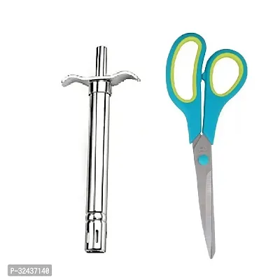 Stainless Steel Gas Lighter And Multiperpose Big Scissore 2 Pcs-thumb0