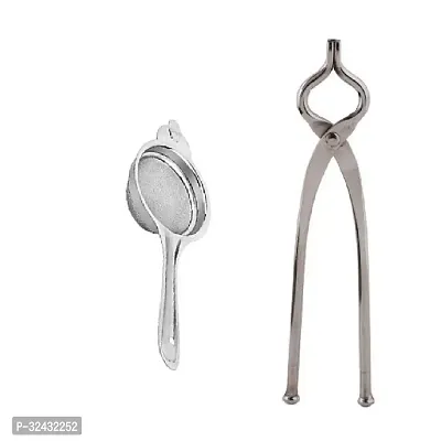 Stainless Steel Tea Strainer With Pincer Pack Of 2-thumb2