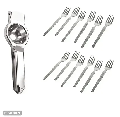 Useful Stainless Steel Lemon Squeezer With 12 Pieces Stainless Steel Forks-Set Of 2-thumb4