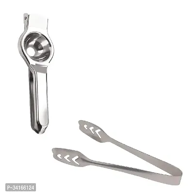 Useful Stainless Steel Lemon Squeezer With Momo Tong- 2 Pieces-thumb0