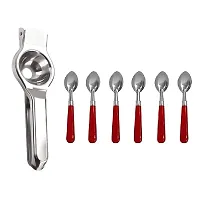 Useful Stainless Steel Lemon Squeezer With Plastic Handle 6 Pieces Spoon- 2 Pieces-thumb2