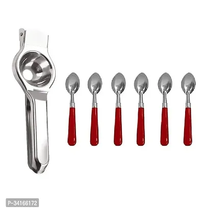 Useful Stainless Steel Lemon Squeezer With Plastic Handle 6 Pieces Spoon- 2 Pieces-thumb3