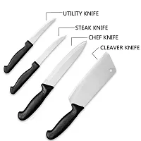 Useful Stainless Steel Standard Kitchen Knives- 4 Pieces with With Chopping Board-5 Pieces-thumb3