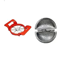 Plastic Apple Cutter Cutter With Aluminium Gujiya Mould 2 Pcs-thumb2