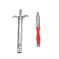 Useful Stainless Steel Gas Lighter And Plastic Peeler- 2 Pieces-thumb1