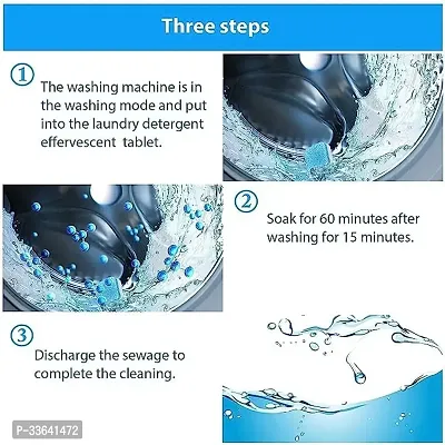 Premium Washing Machine Cleaning Tablet Descaling Powder Tablets Washing Machine Deep Cleaner Deep Cleaner Tablet All Front and Top Load (3 Count (Pack Of 3) REFRESH BLUE)-thumb2