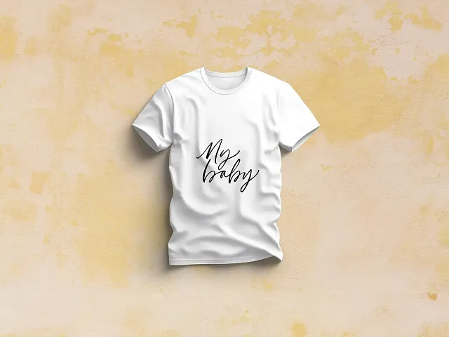 Reliable White Polycotton Printed Round Neck Tees For Men