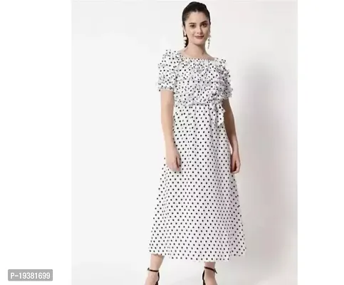 Stylish Crepe Printed Dress For Women