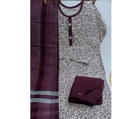 Stylish Kurta, Bottom and Dupatta Set For Women