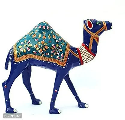 Kushicreations BLUE METAL CAMEL Decorative Showpiece  -  19 cm (Plastic, Blue)-thumb0