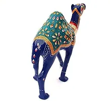 Kushicreations BLUE METAL CAMEL Decorative Showpiece  -  19 cm (Plastic, Blue)-thumb2