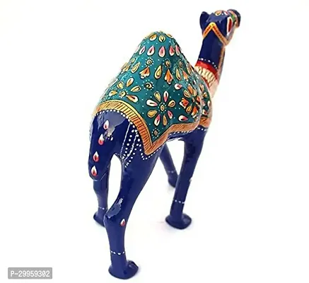 Kushicreations BLUE METAL CAMEL Decorative Showpiece  -  19 cm (Plastic, Blue)-thumb3