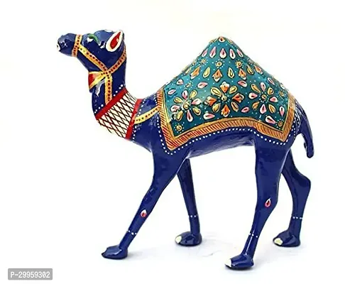 Kushicreations BLUE METAL CAMEL Decorative Showpiece  -  19 cm (Plastic, Blue)-thumb2