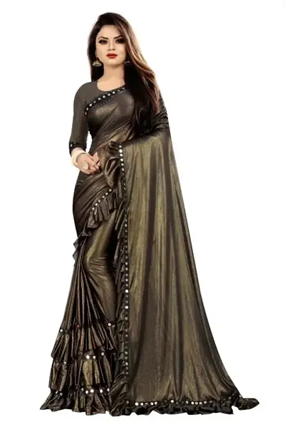 Womens Lycra Saree With Blouse