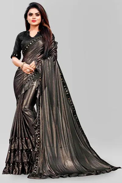 Womens Lycra Saree With Blouse