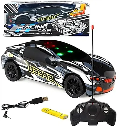 Remote Control Car for Kids with 3D Lights Remote Control Forward, Backward, Left, and Right |Wireless | Multicolour | (Pack of 1)