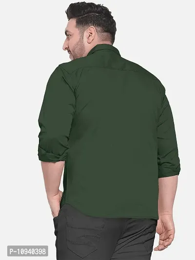 Reliable Green Cotton Plus Size Casual Shirts For Men-thumb3