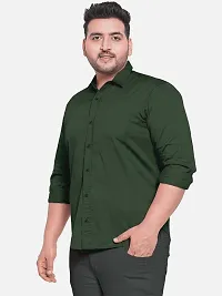 Reliable Green Cotton Plus Size Casual Shirts For Men-thumb1