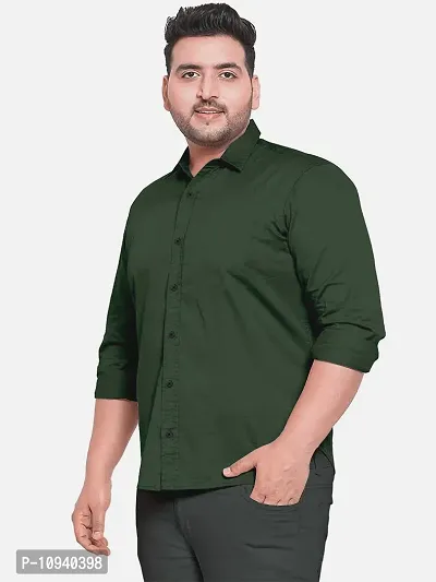 Reliable Green Cotton Plus Size Casual Shirts For Men-thumb2