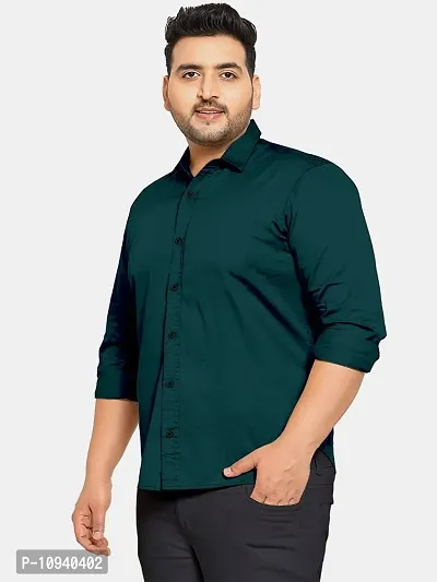 Reliable Blue Cotton Plus Size Casual Shirts For Men-thumb2