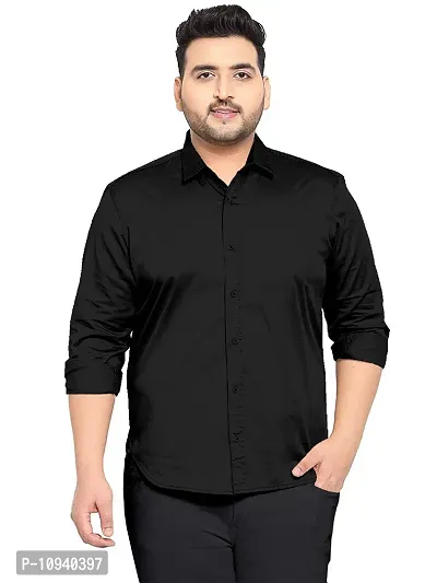 Reliable Black Cotton Plus Size Casual Shirts For Men-thumb0