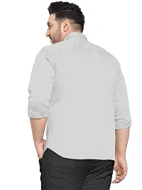 Reliable Grey Cotton Plus Size Casual Shirts For Men-thumb2