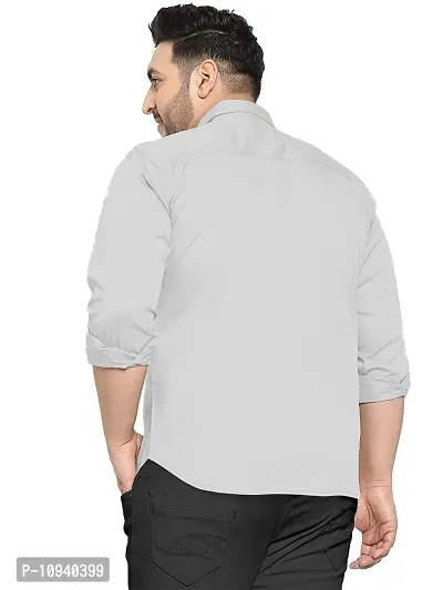 Reliable Grey Cotton Plus Size Casual Shirts For Men-thumb3