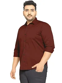 Reliable Maroon Cotton Plus Size Casual Shirts For Men-thumb1