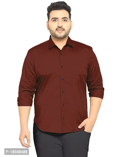 Reliable Maroon Cotton Plus Size Casual Shirts For Men-thumb0