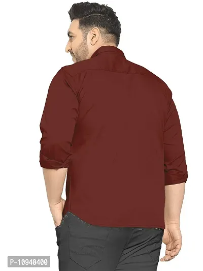 Reliable Maroon Cotton Plus Size Casual Shirts For Men-thumb3